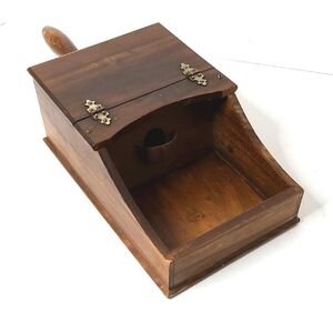 Antique Wood Blackballer Display Box Darker Coffee Brown Wood Tone